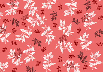 seamless pattern with leaves or seamless floral background
