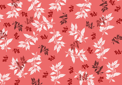seamless pattern with leaves or seamless floral background 