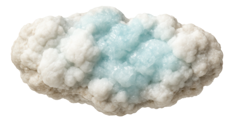 Hydrozincite specimen with white to pale blue coloration and earthy texture