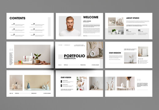 Professional Portfolio Presentation Template Design Layout