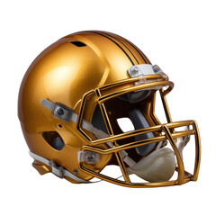 Fototapeta premium Golden american football helmet equipment sport isolated on transparent background