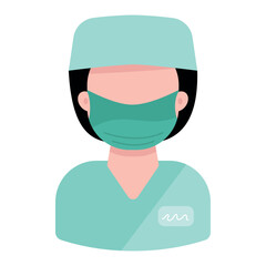 Doctor icon in uniform. Vector illustration.