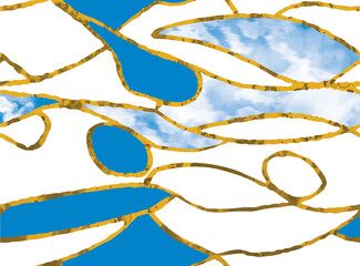 stock photo fantasy golden and blue strips seamless pattern on white