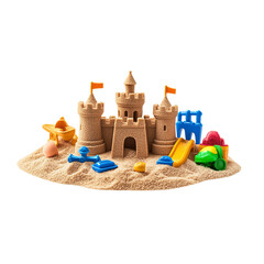 sand castle and toys isometric 
