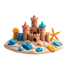 sand castle and toys isometric 
