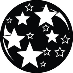 Obraz premium stars in circle vector black silhouette illustration