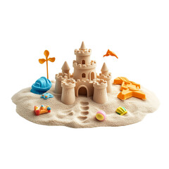 sand castle and toys isometric 
