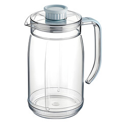 Obraz premium An isolated stainless steel or transparent glass jug for hot coffee or tea
