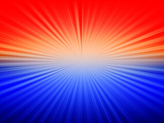 Abstract Red and Blue Radial Burst or Starburst or Geometric Burst of Color