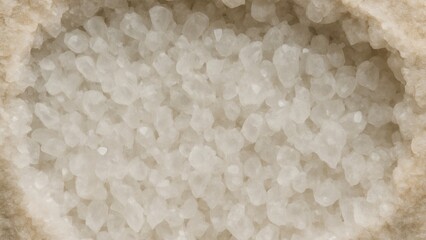 Crystalline geode interior with minerals.