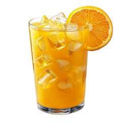 Orange Juice Splash With Ice Cubes 
