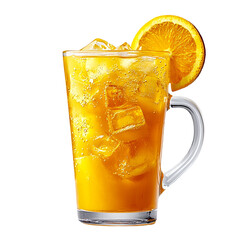 Orange Juice Splash With Ice Cubes 
