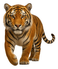 Fototapeta premium Tiger with traditional orange and black striped fur pattern