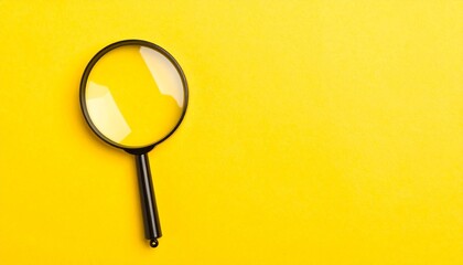 magnifying glass on a yellow background