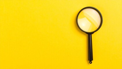 magnifying glass on yellow background