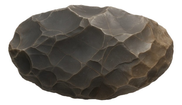 Chert nodule characterized by conchoidal fracture and waxy luster