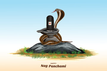 Happy nag panchami background illustration design