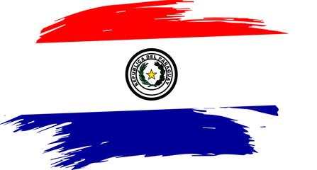Paraguay Map and National Flag Design Illustration