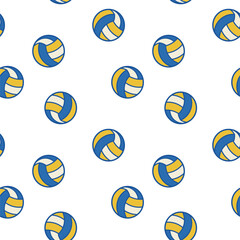 Colorful volleyball pattern on a white background