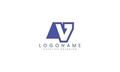 Minimalist V Logo for Branding and Identity.