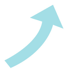 Simple clean upward curved arrow illustration in blue, ideal for business growth presentations, infographics, and success concepts.
