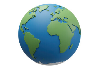 Fototapeta premium A vibrant globe showcasing the continents and oceans of our planet earth isolated on transparent background