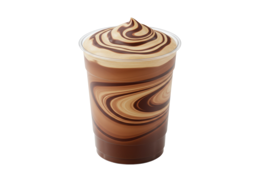Isolated Chocolate and Vanilla Swirl Frappe