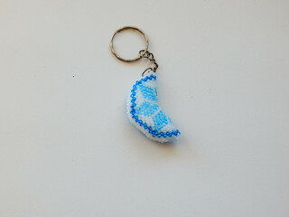 Handmade beads slice-shaped key chain