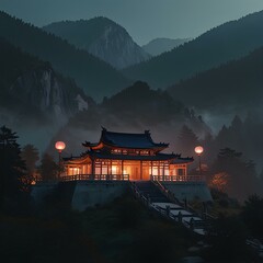 temple, meditaion, forest, monk, light, darkness, 