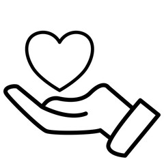 Hand holds heart, Hand Care. Kindness charity