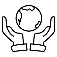 Hands holding earth globe vector illustration, save earth concept, world in hands, environment care