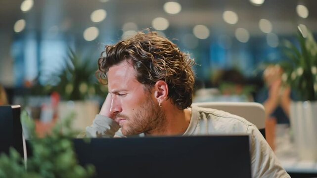 Focused Professional Working in a Modern Office Setting Generative AI
