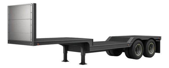 Step deck trailer with front bulkhead and non-slip flooring