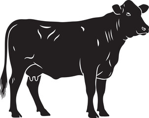 Download Cow Vector Art – High-Quality Black and White Cow Silhouettes