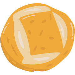 National Sourdough Bread Day. National Sourdough Bread Day Vintage Illustration Bakery Food Art. Hard bread with a soft inside typical of French bread on beige background.