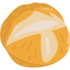National Sourdough Bread Day. National Sourdough Bread Day Vintage Illustration Bakery Food Art. Hard bread with a soft inside typical of French bread on beige background.