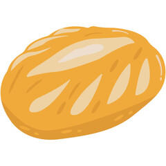 National Sourdough Bread Day. National Sourdough Bread Day Vintage Illustration Bakery Food Art. Hard bread with a soft inside typical of French bread on beige background.