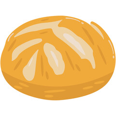 National Sourdough Bread Day. National Sourdough Bread Day Vintage Illustration Bakery Food Art. Hard bread with a soft inside typical of French bread on beige background.