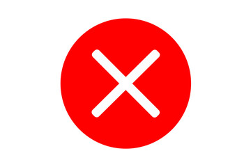white close icon on red round background