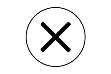 black cancel or close button icon flat style for your web, app, logo, website, android, design, UI design. png file type transparent background