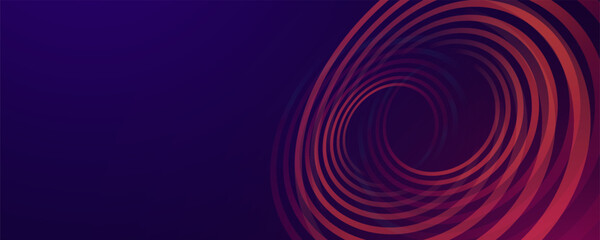 Fototapeta premium Abstract purple background with concentric red and orange circles