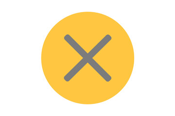 Obraz premium grey close icon on yellow round background