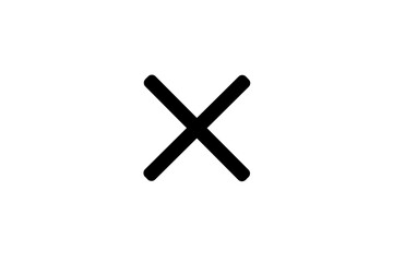 black cross sign abandon forbidden not allowed prohibited wrong sign icon button over transparent background. flat style tick icon for web site design, logo, app, UI design