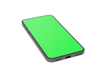 Isolated Modern Smartphone with Green Screen