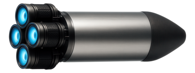 Propulsion stage featuring a cluster of ion engines and heat-resistant shielding