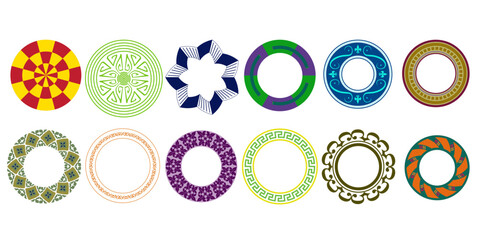 Colorful Decorative Circular Frame Set