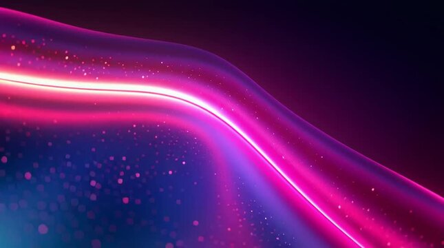 Illustration Abstraite de Lignes N&eacute;on Fluides et Lumineuses sur Fond Sombre