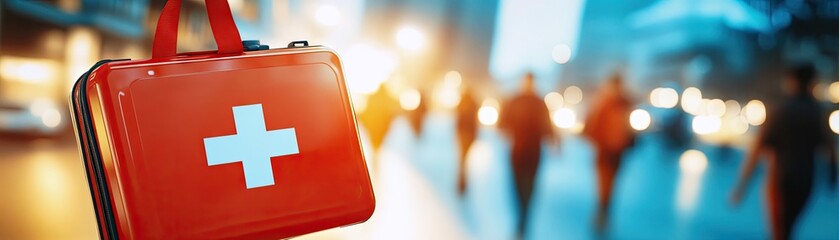 Portable First Aid Kit in Public Setting