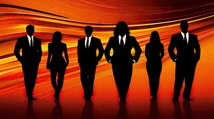 Business team, confident and united