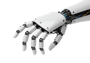 Isolated Futuristic Robot Hand Reaching Out